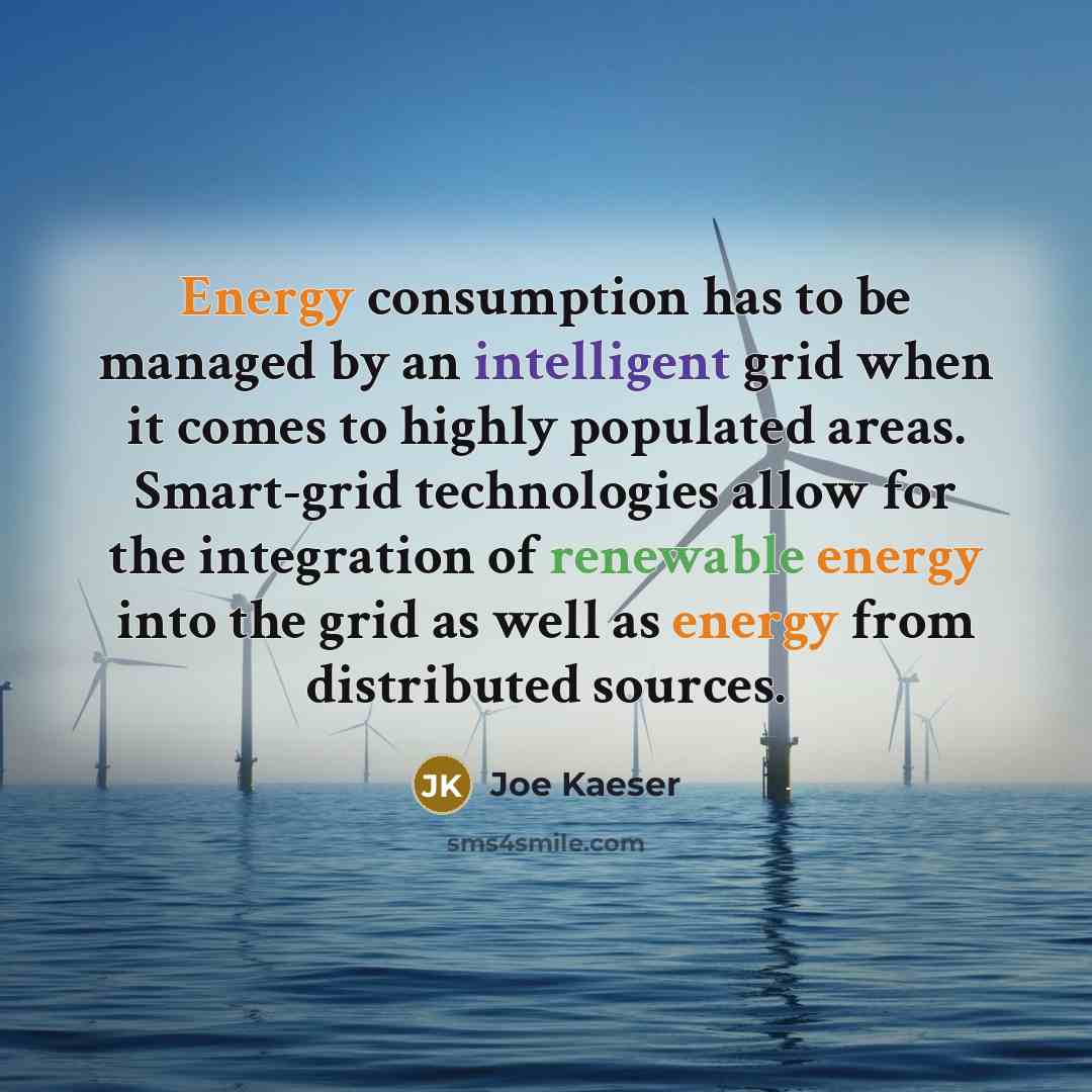 “Energy consumption has to be managed by an intelligent grid when it comes to highly populated areas. Smart-grid technologies allow for the integration of renewable energy into the grid as well as energy from distributed sources.” quote by Joe Kaeser