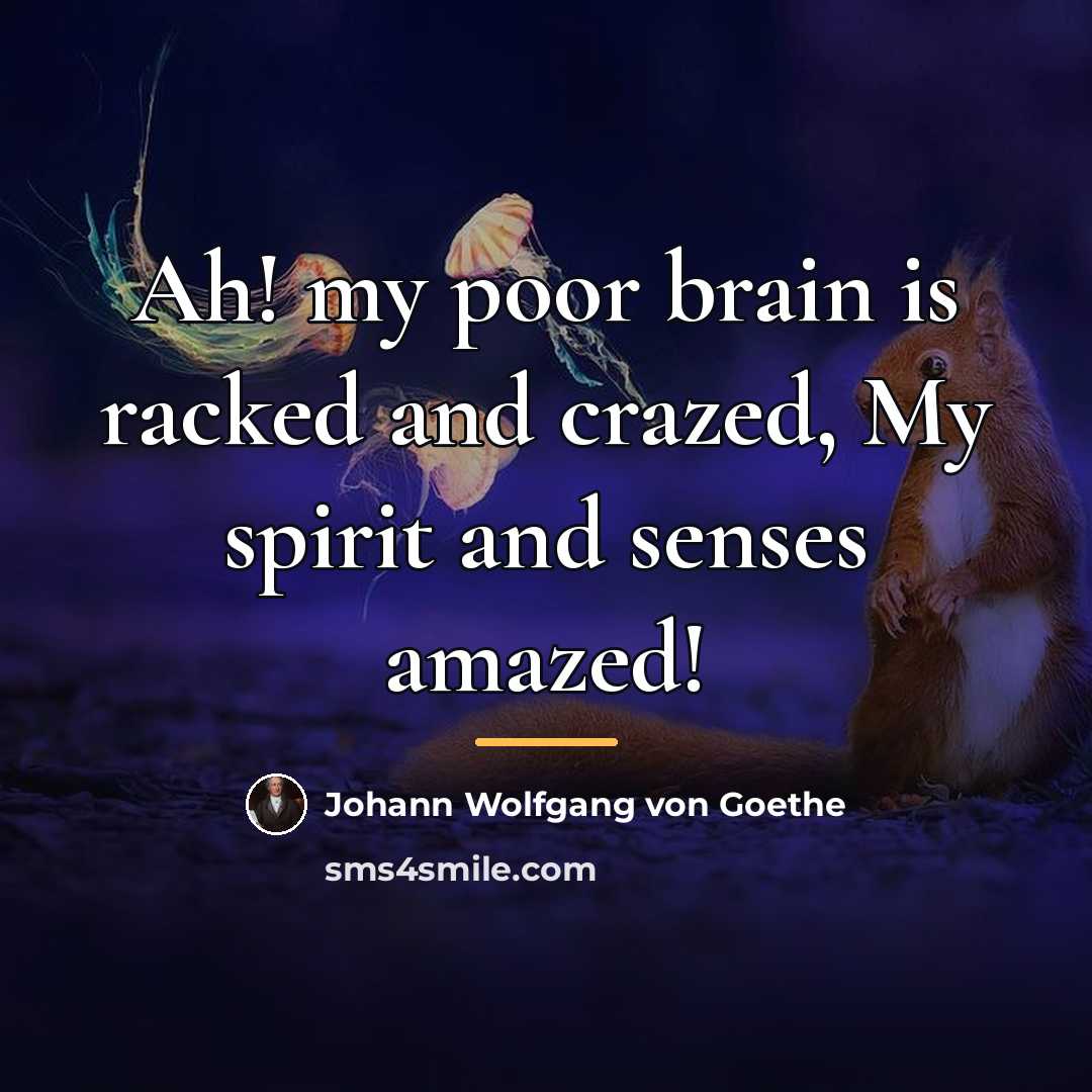 “Ah! my poor brain is racked and crazed, My spirit…” quote by Johann Wolfgang von Goethe
