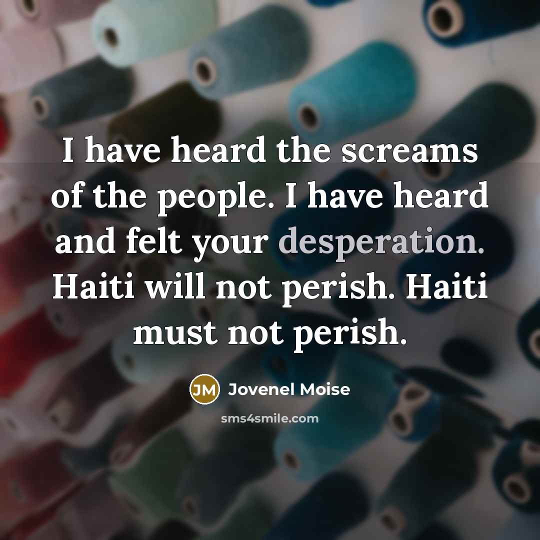 “I have heard the screams of the people. I have…” quote by Jovenel Moise
