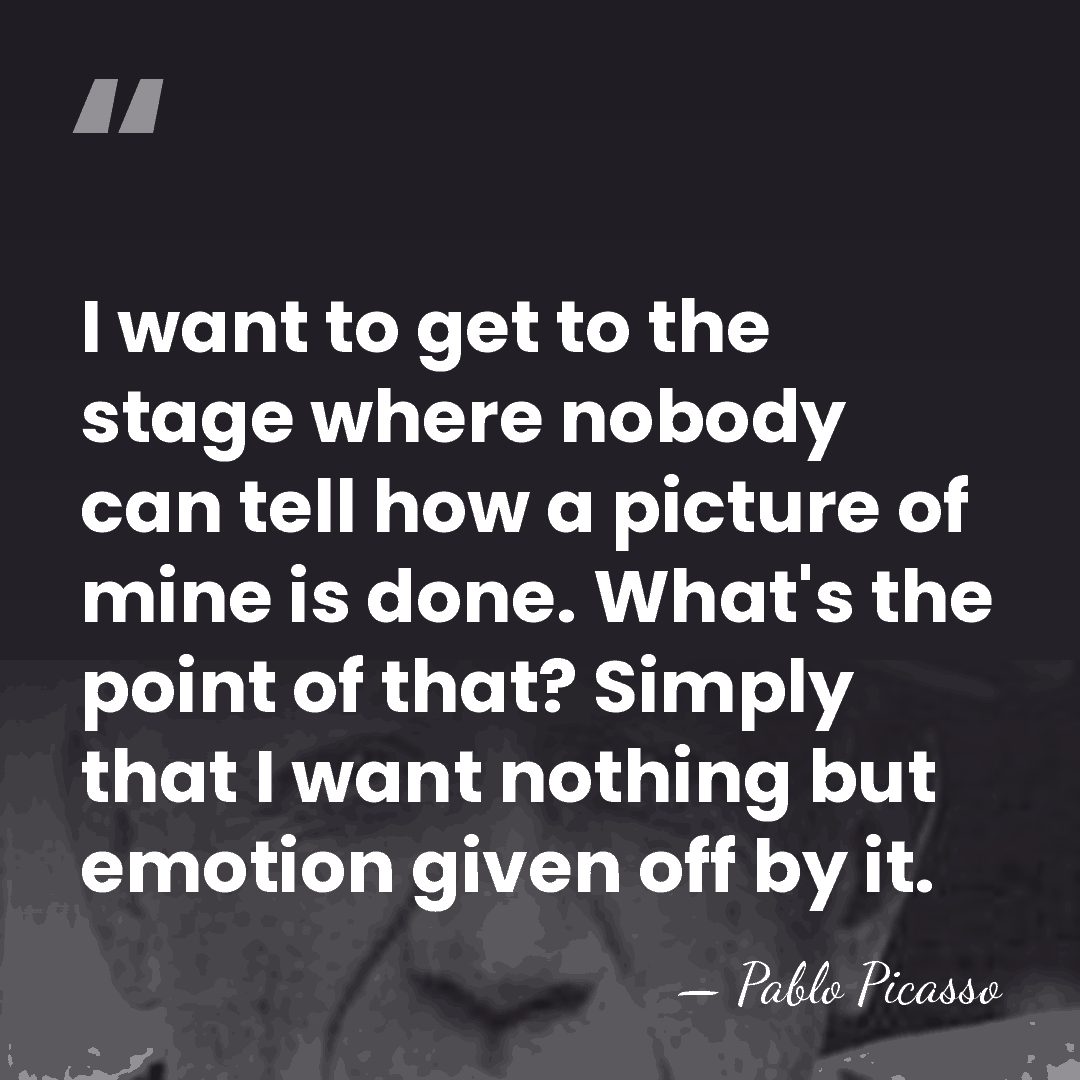 I want to get to the stage where nobody can tell how&hellip; - Pablo Picasso