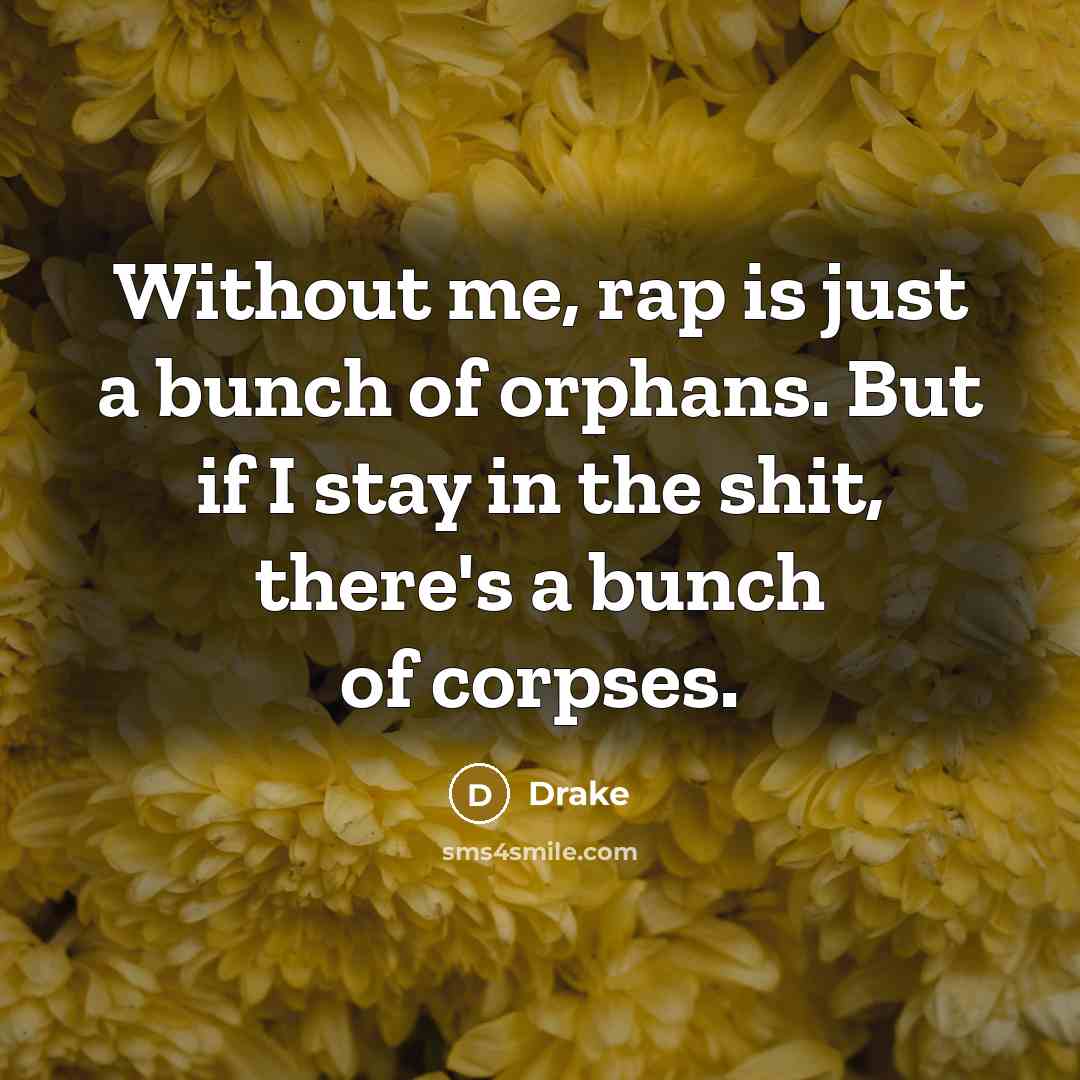 “Without me, rap is just a bunch of orphans. But…” quote by Drake