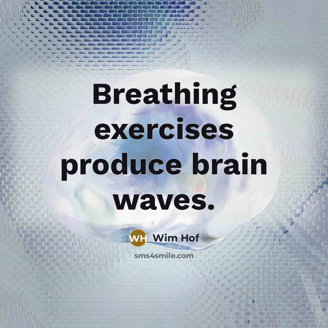 “Breathing exercises produce brain waves.…” quote by Wim Hof