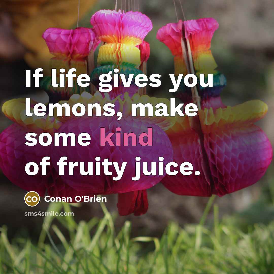 “If life gives you lemons, make some kind of fruity…” quote by Conan O'Brien