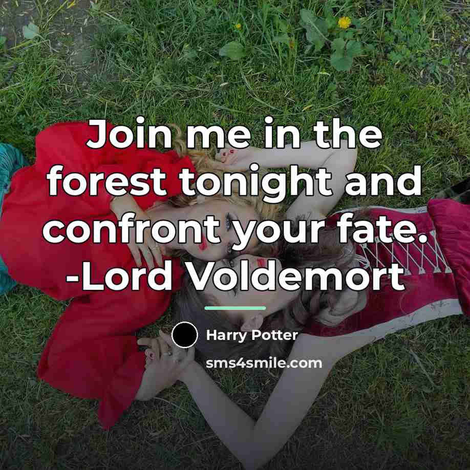“Join me in the forest tonight and confront your fate.…” quote by Harry Potter