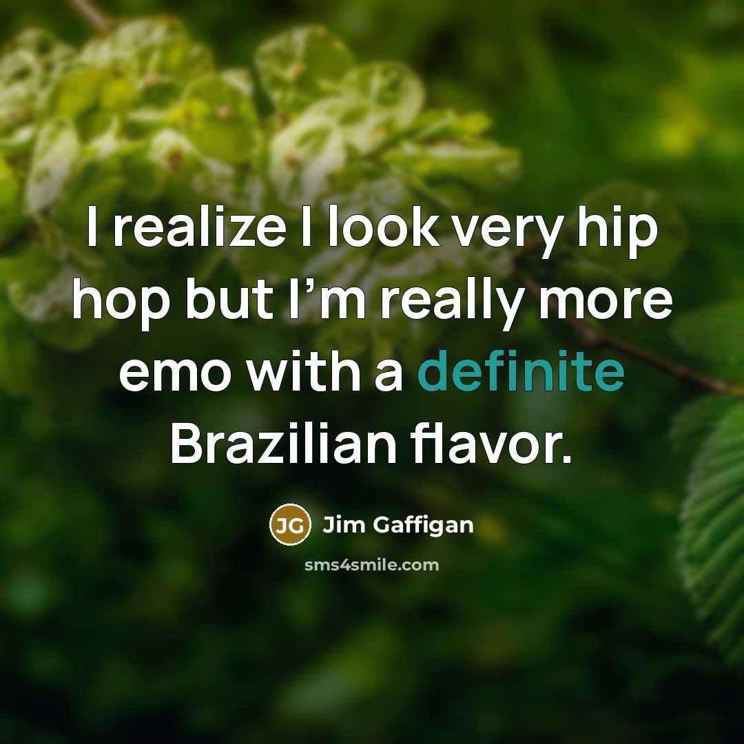 “I realize I look very hip hop but I'm really…” quote by Jim Gaffigan