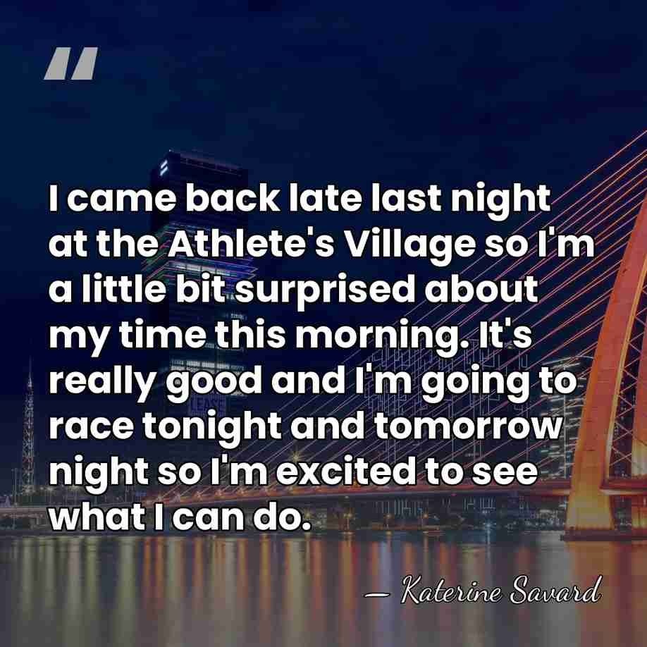 I came back late last night at the Athlete's Village so I'm&hellip; - Katerine Savard