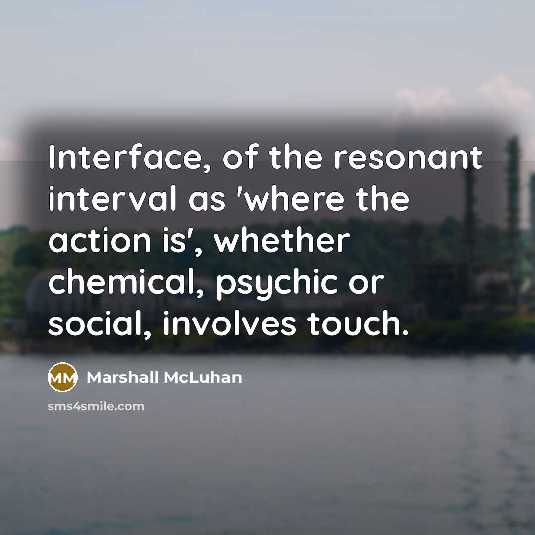 “Interface, of the resonant interval as 'where the action is',…” quote by Marshall McLuhan