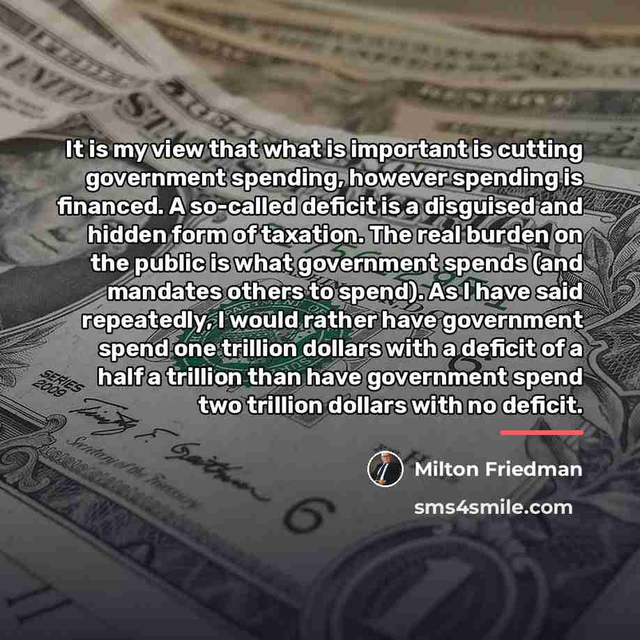 “It is my view that what is important is cutting…” quote by Milton Friedman