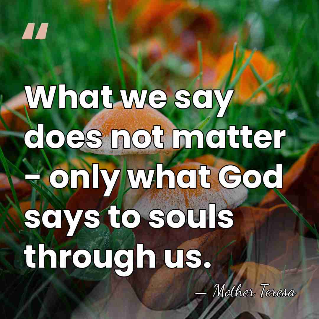What we say does not matter - only what God says to&hellip; - Mother Teresa