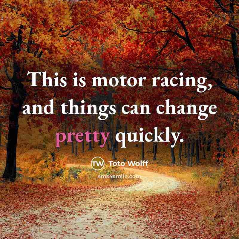 “This is motor racing, and things can change pretty quickly.…” quote by Toto Wolff