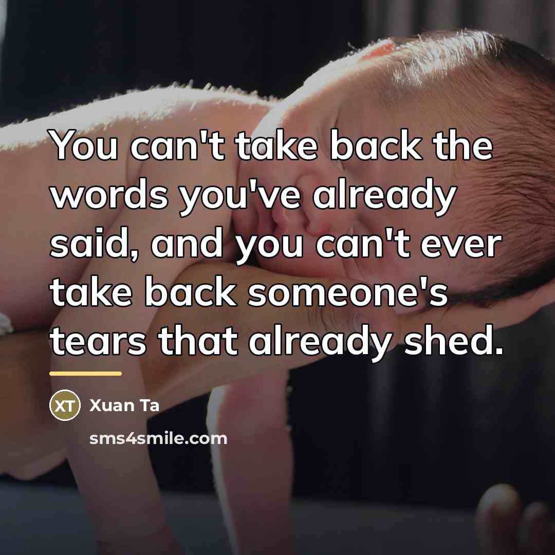 “You can't take back the words you've already said, and…” quote by Xuan Ta