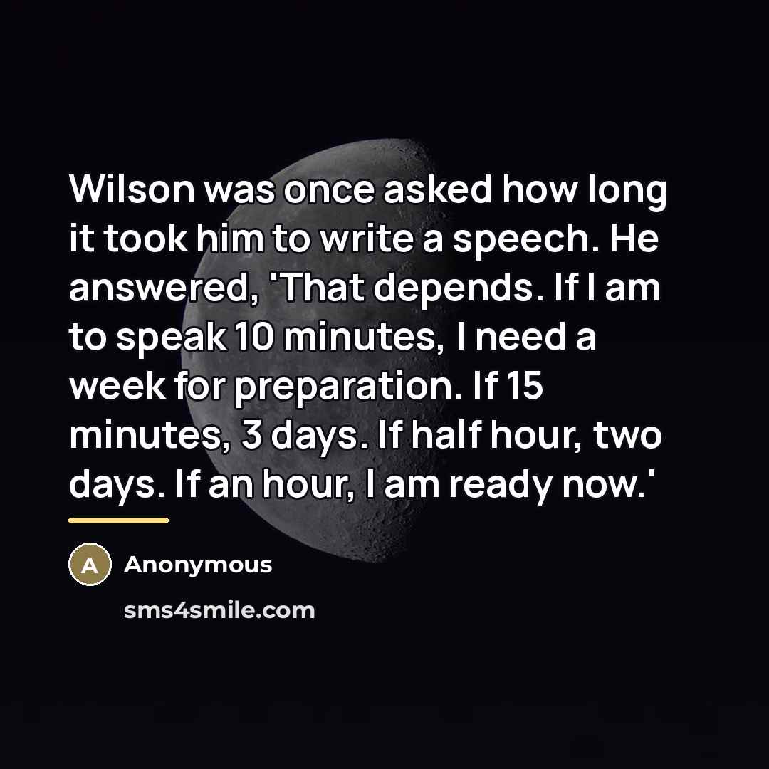 “Wilson was once asked how long it took him to…” quote by Anonymous