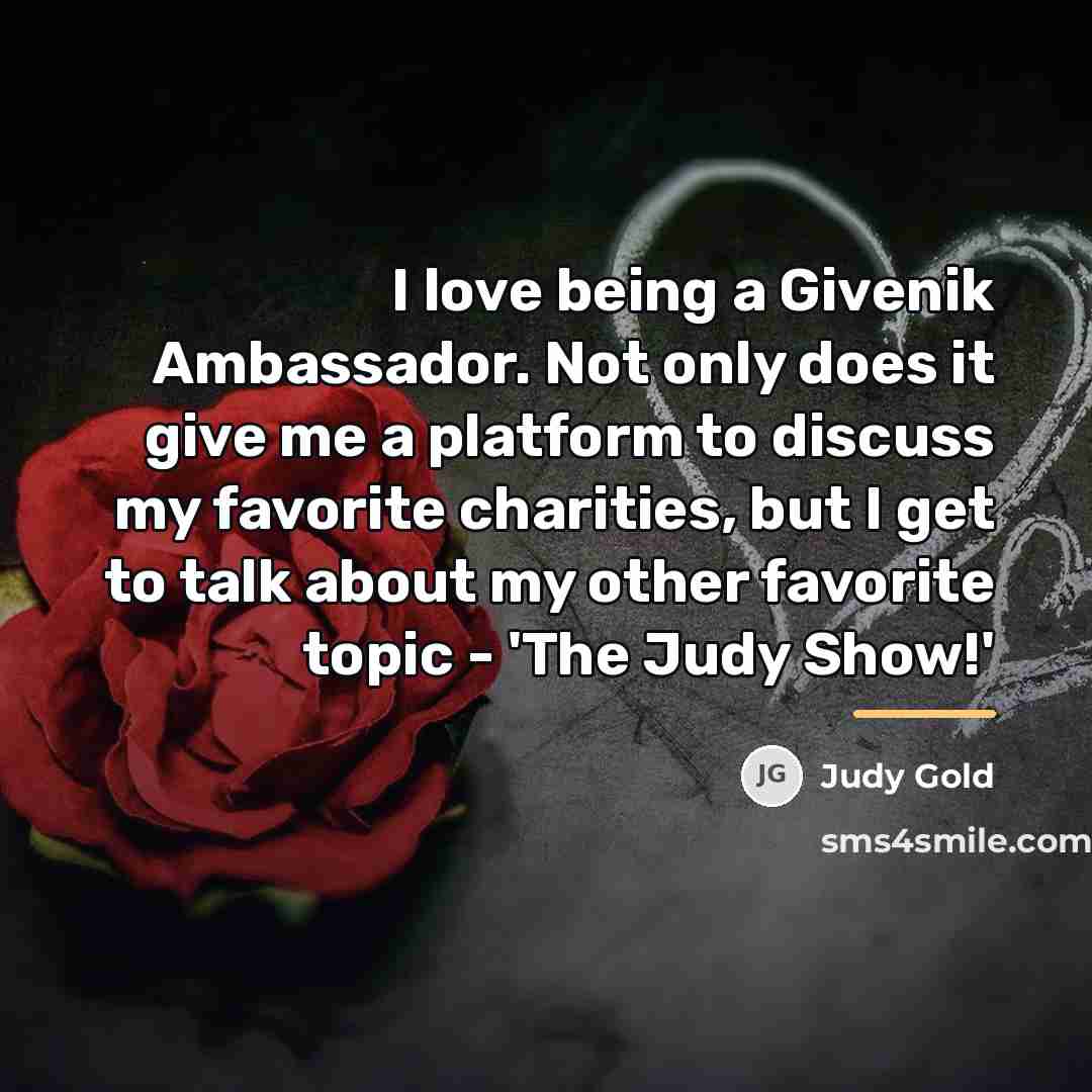 “I love being a Givenik Ambassador. Not only does it…” quote by Judy Gold