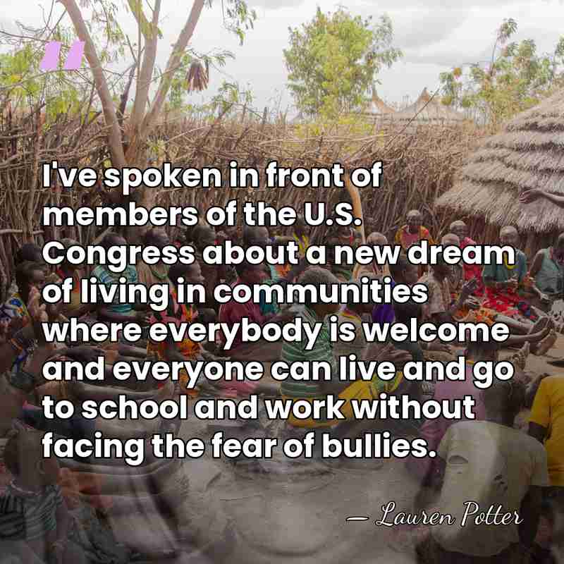 I've spoken in front of members of the U.S. Congress about a&hellip; - Lauren Potter
