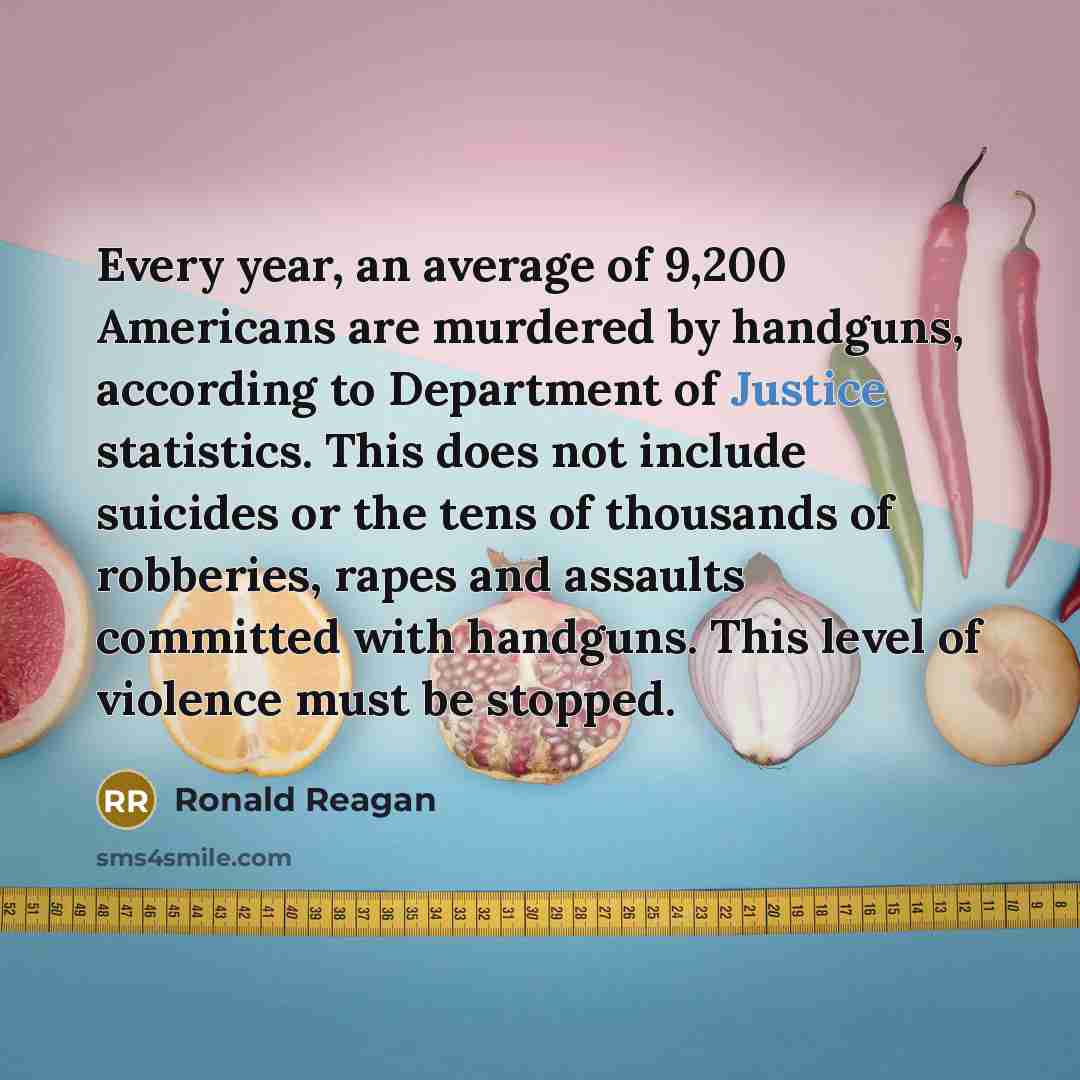 “Every year, an average of 9,200 Americans are murdered by…” quote by Ronald Reagan