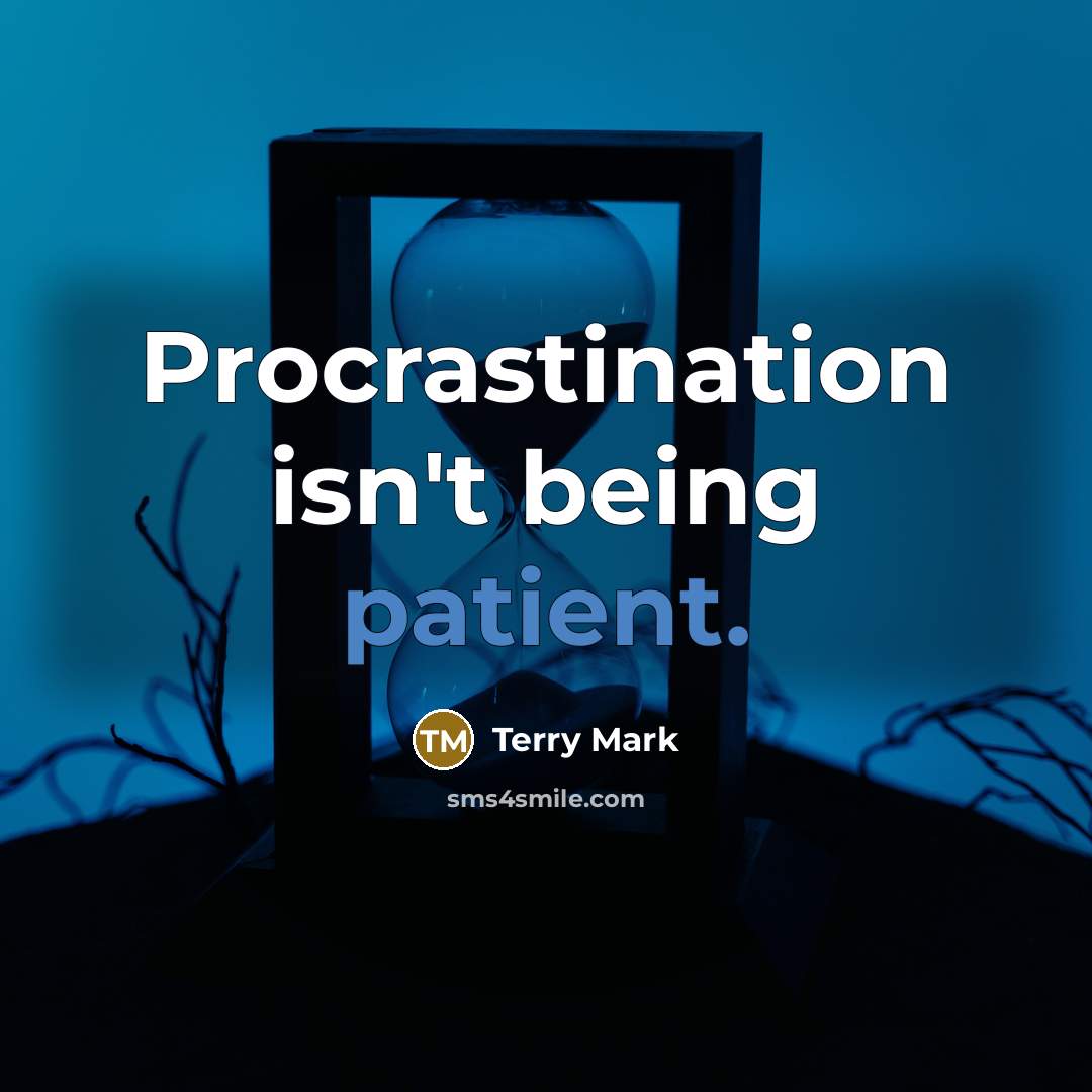 “Procrastination isn't being patient.…” quote by Terry Mark
