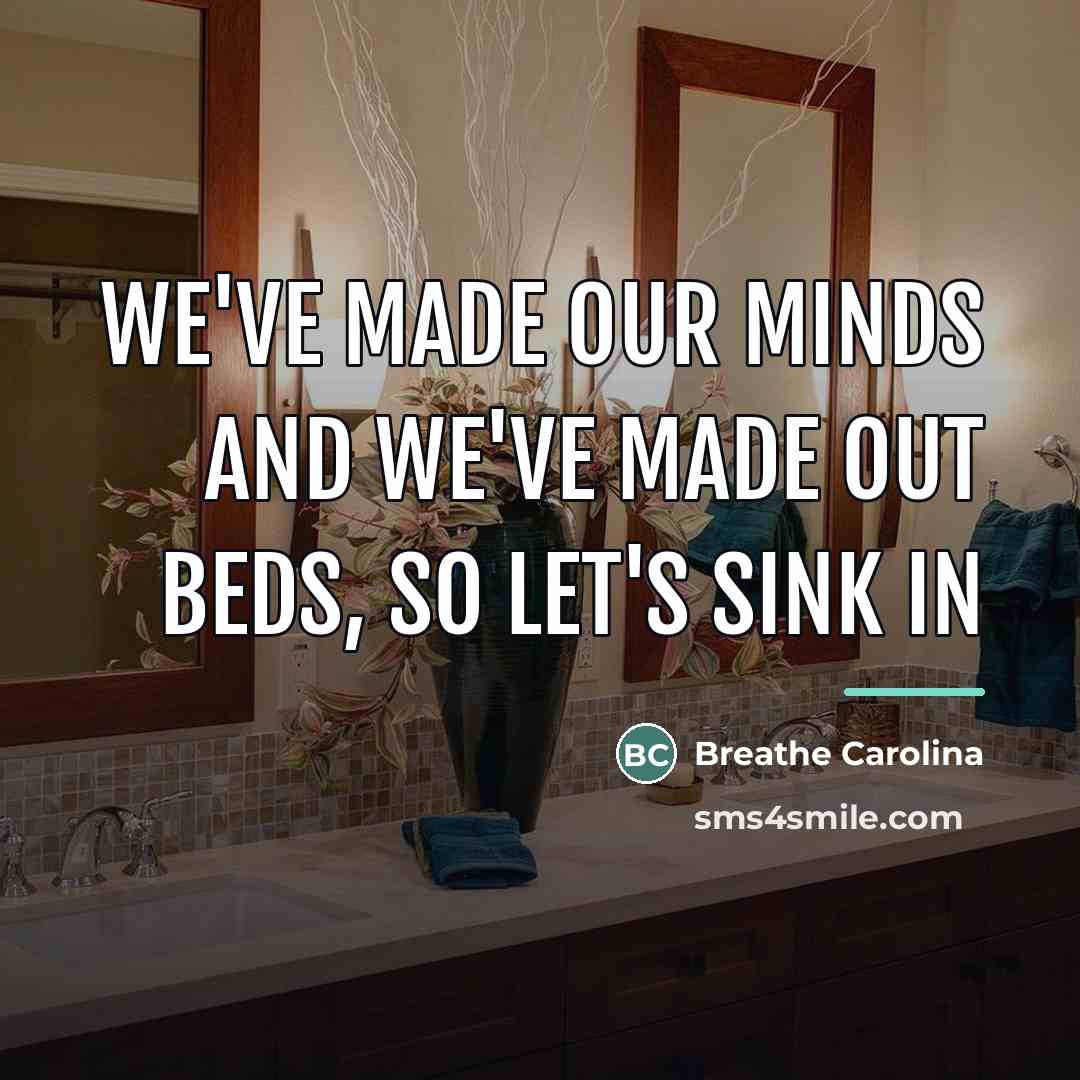 “We've made our minds and we've made out beds, so…” quote by Breathe Carolina