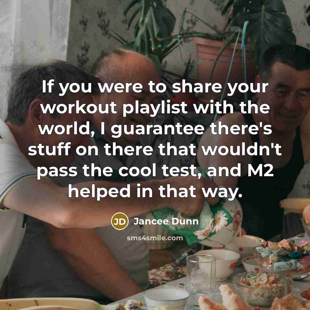 “If you were to share your workout playlist with the…” quote by Jancee Dunn