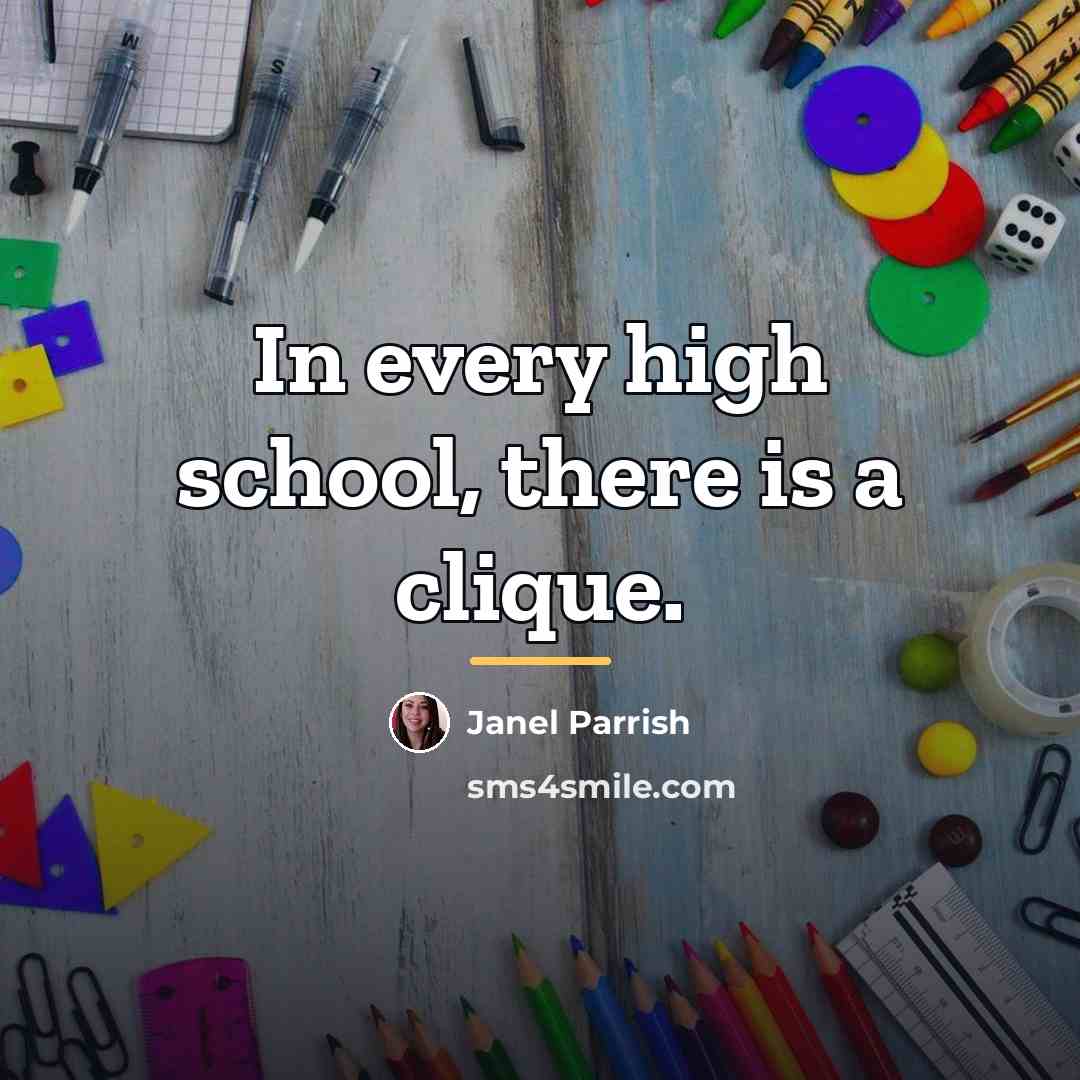 “In every high school, there is a clique.…” quote by Janel Parrish