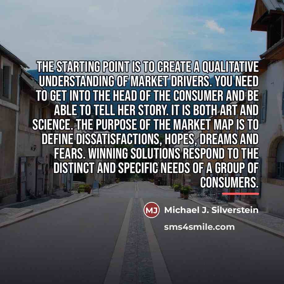 “The starting point is to create a qualitative understanding of…” quote by Michael J. Silverstein