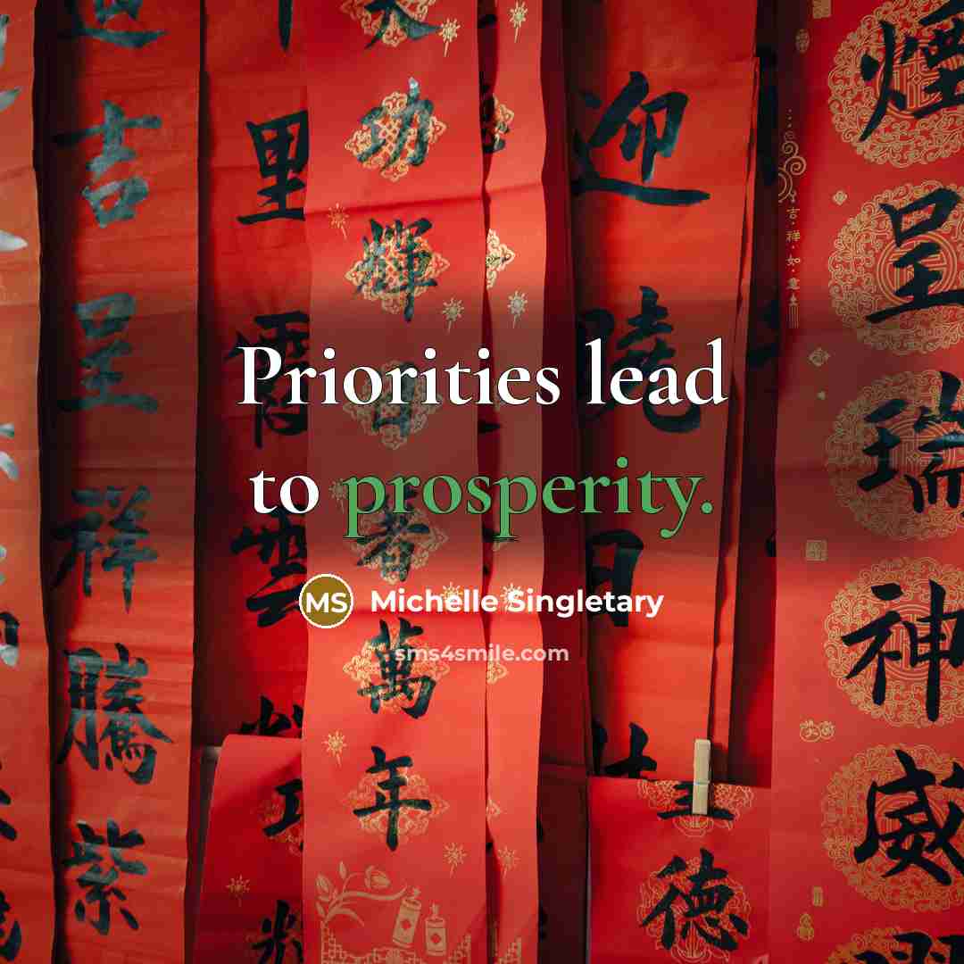 “Priorities lead to prosperity.…” quote by Michelle Singletary