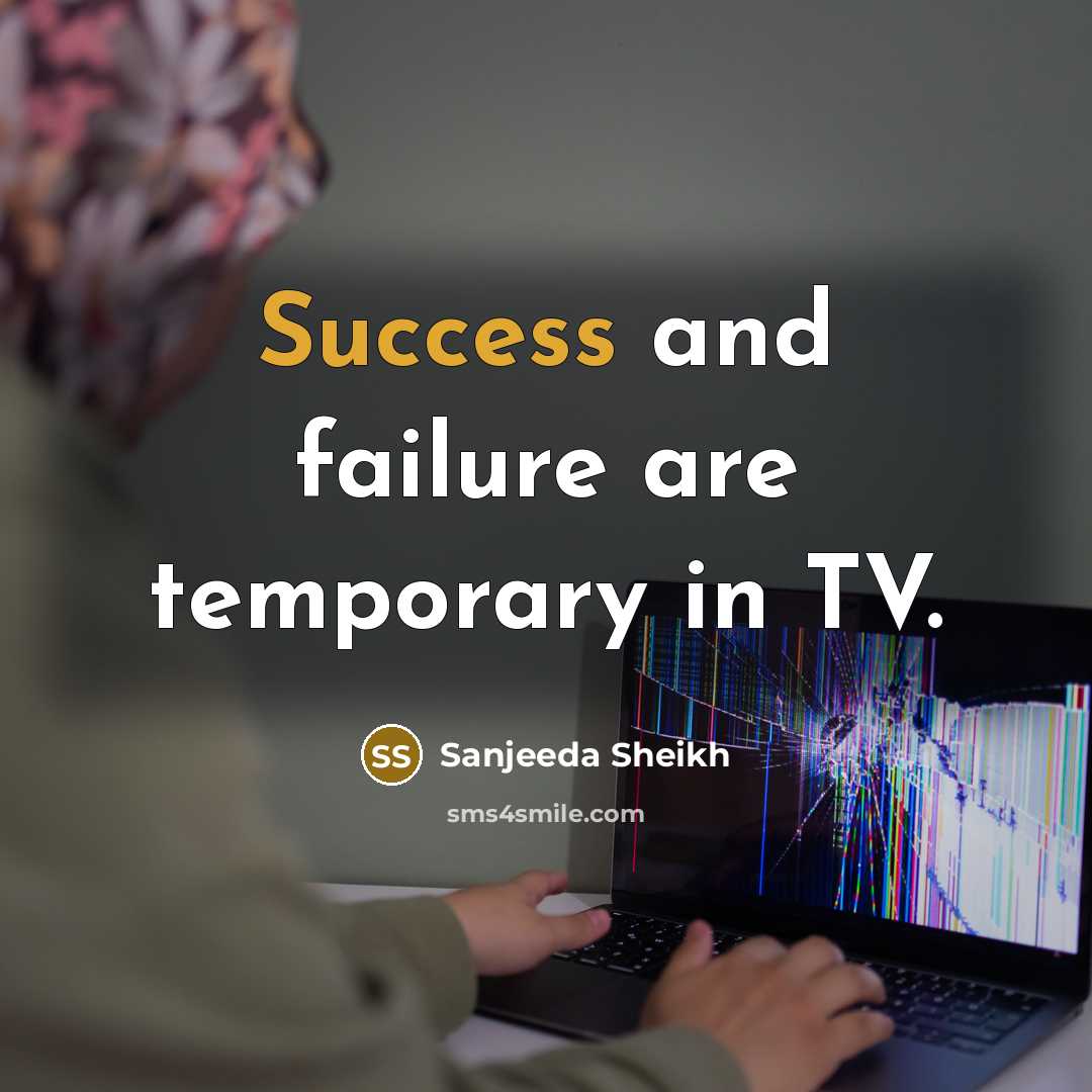 “Success and failure are temporary in TV.…” quote by Sanjeeda Sheikh