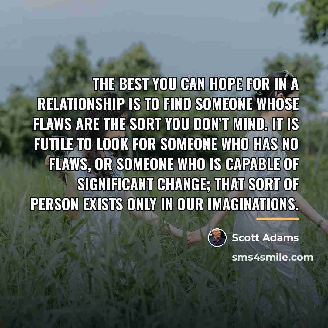 “The best you can hope for in a relationship is…” quote by Scott Adams