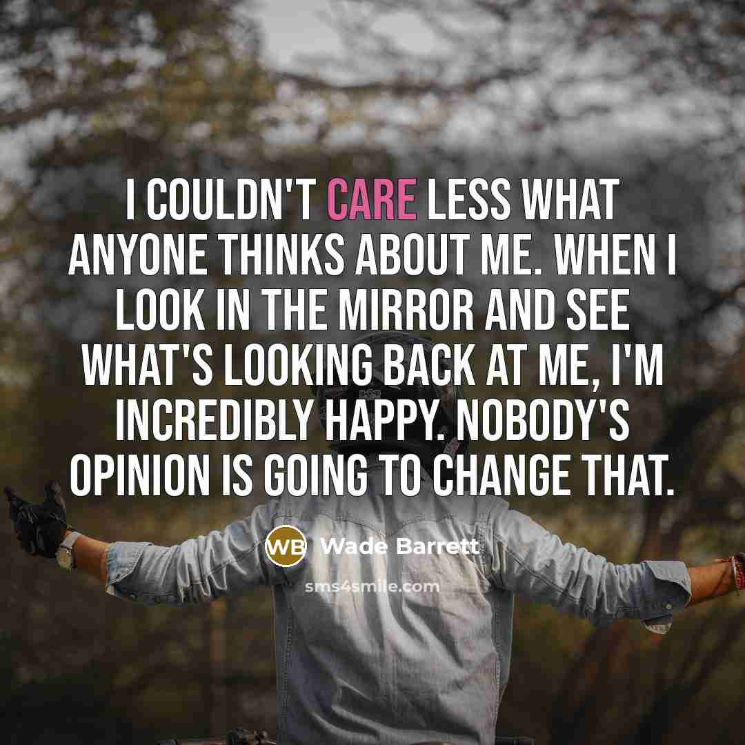 “I couldn't care less what anyone thinks about me. When…” quote by Wade Barrett
