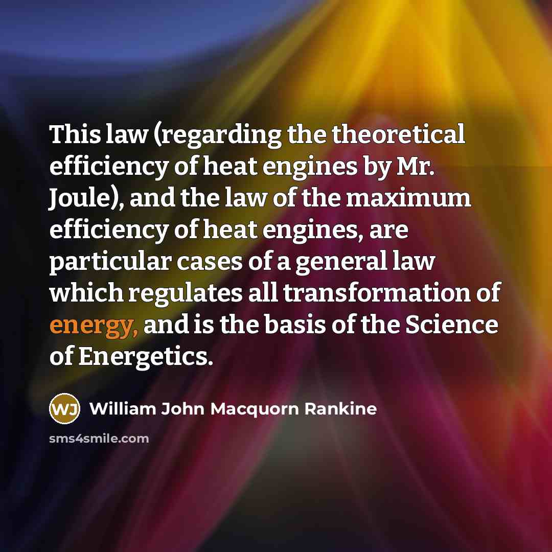 “This law (regarding the theoretical efficiency of heat engines by…” quote by William John Macquorn Rankine