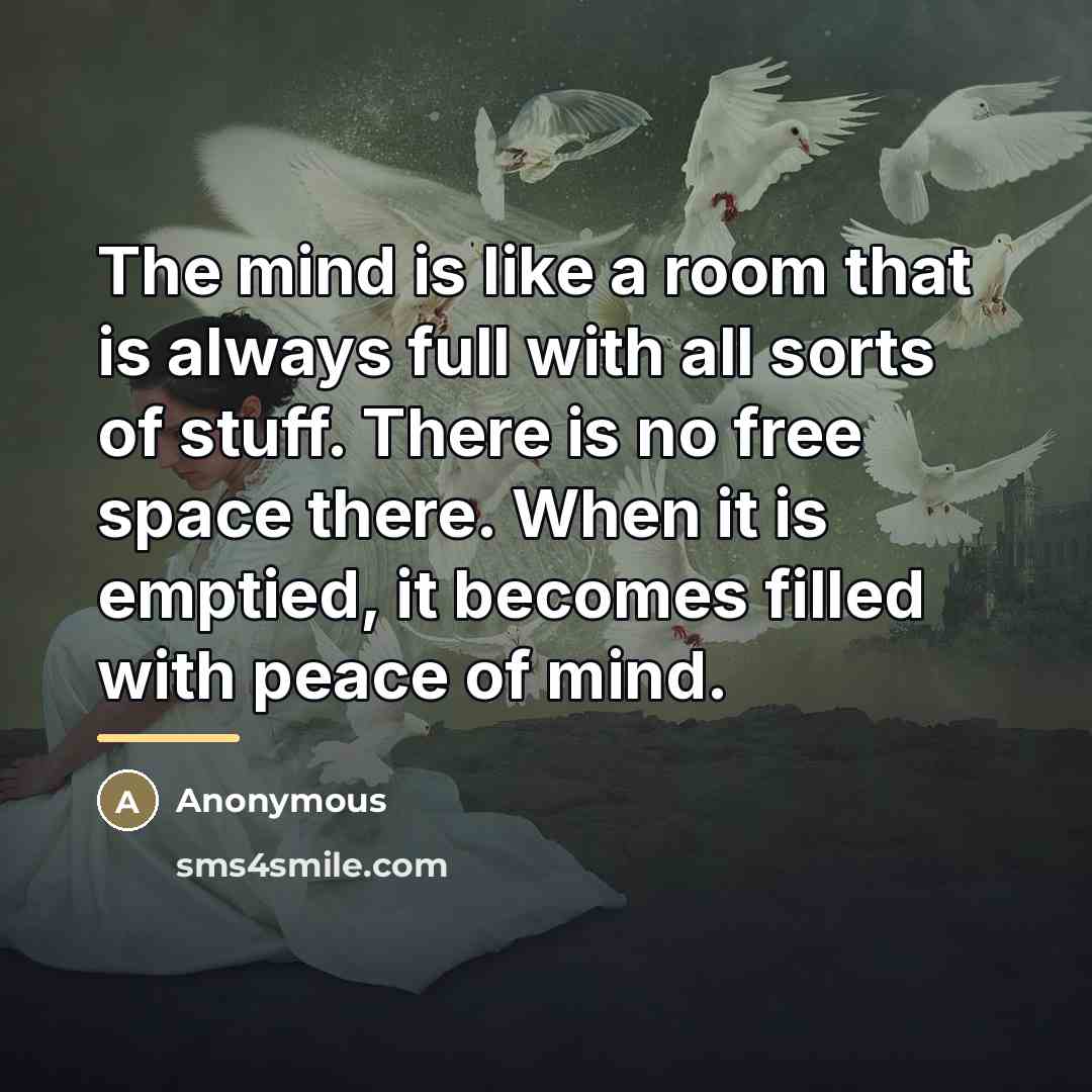“The mind is like a room that is always full…” quote by Anonymous