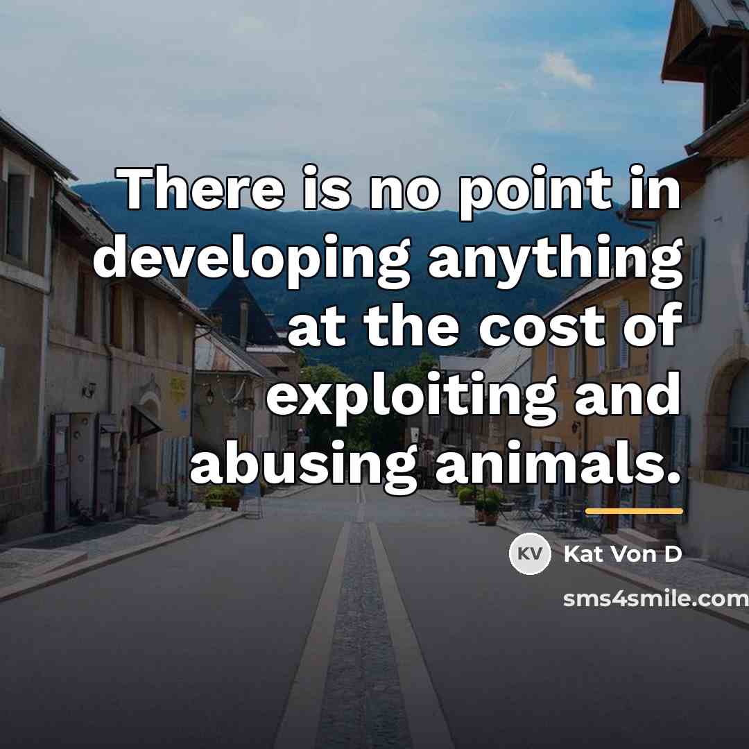 “There is no point in developing anything at the cost…” quote by Kat Von D