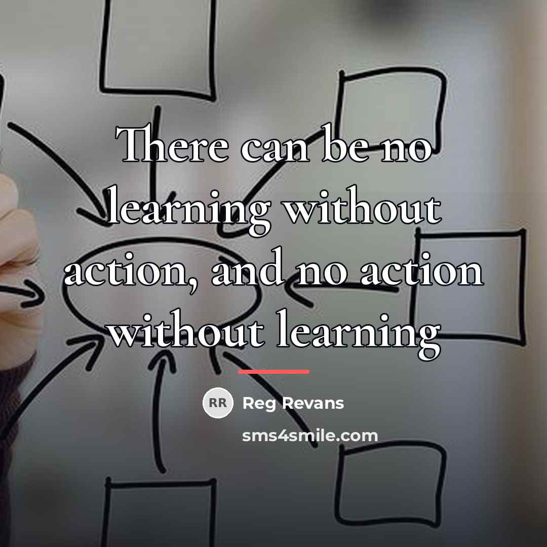 “There can be no learning without action, and no action…” quote by Reg Revans