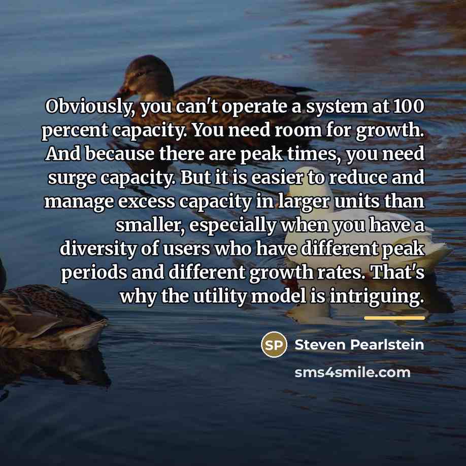 “Obviously, you can't operate a system at 100 percent capacity.…” quote by Steven Pearlstein
