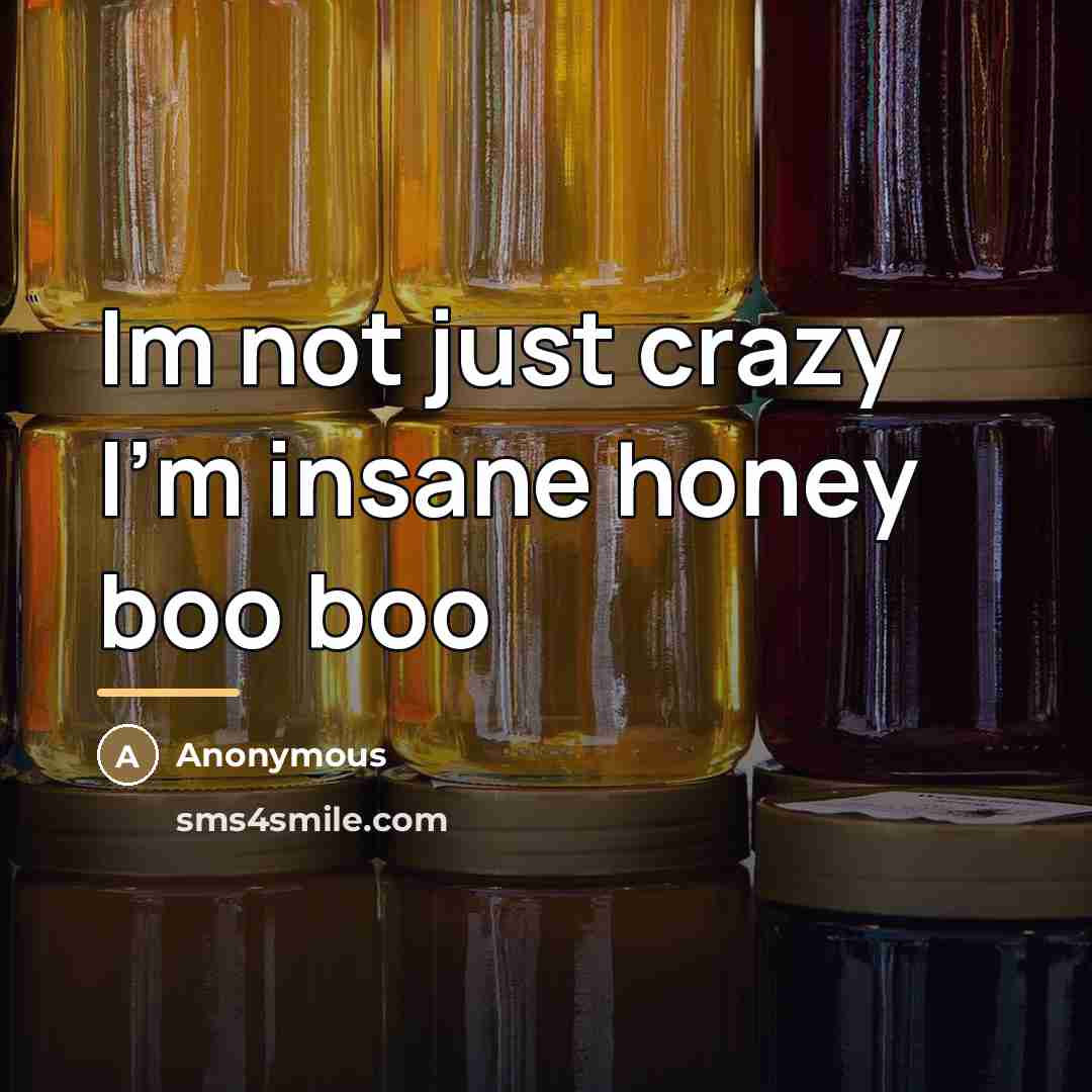 “Im not just crazy I'm insane honey boo boo…” quote by Anonymous