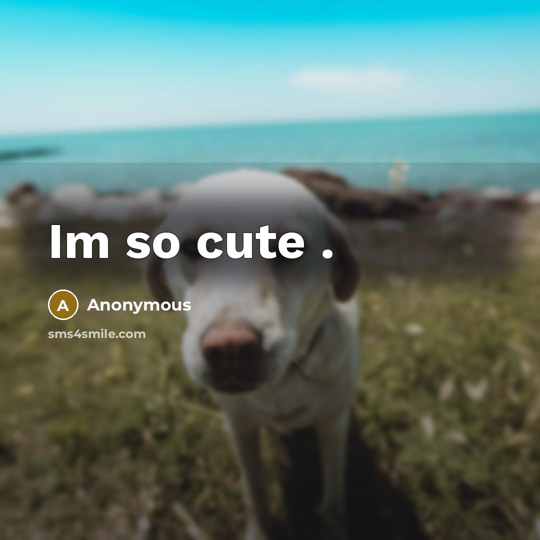“Im so cute .” quote by Anonymous