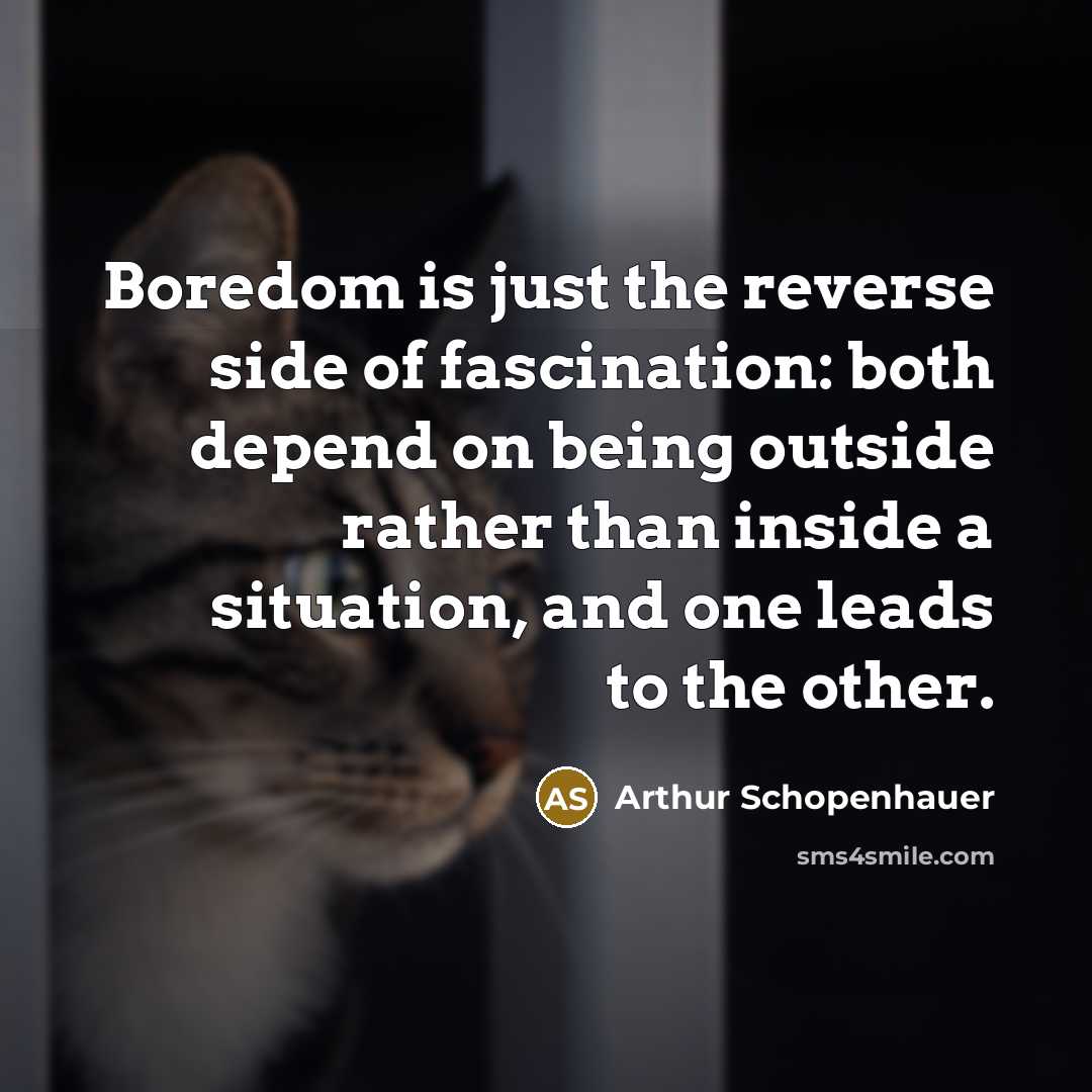 “Boredom is just the reverse side of fascination: both depend…” quote by Arthur Schopenhauer
