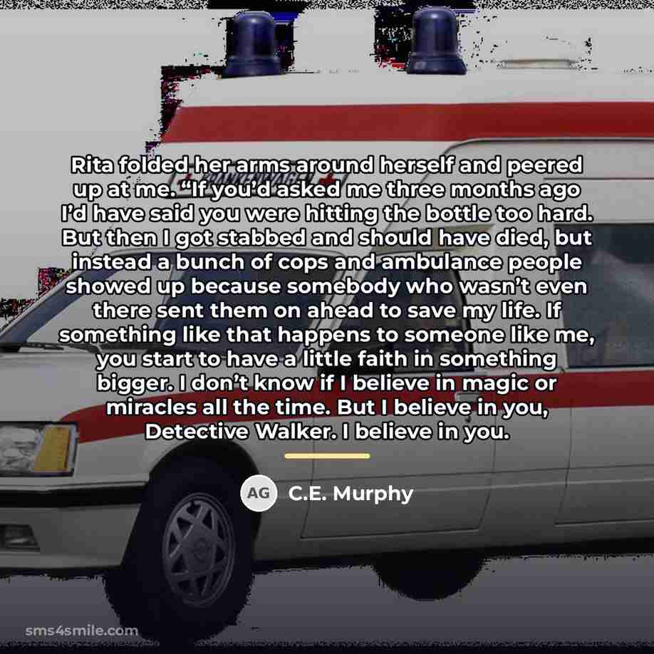 “Rita folded her arms around herself and peered up at…” quote by C.E. Murphy