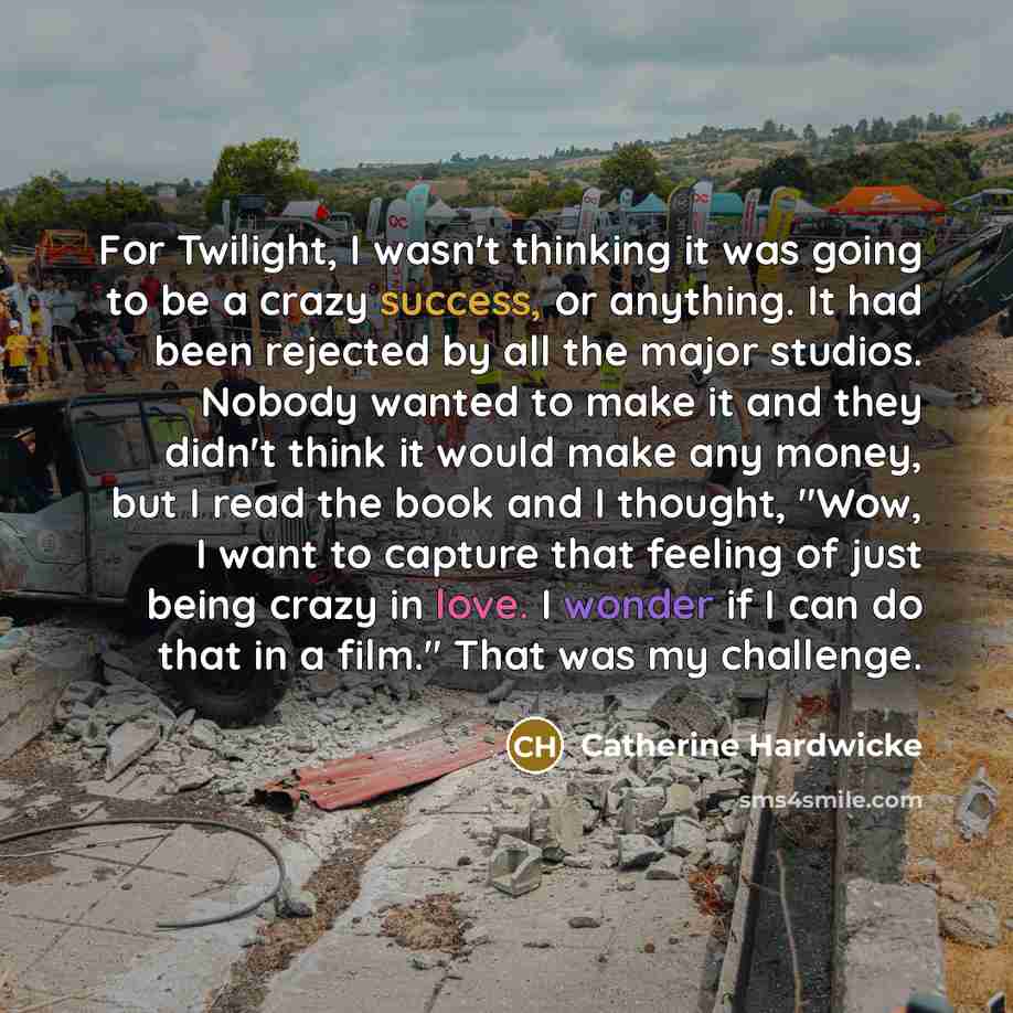 “For Twilight, I wasn't thinking it was going to be…” quote by Catherine Hardwicke