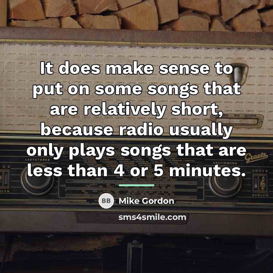 “It does make sense to put on some songs that…” quote by Mike Gordon