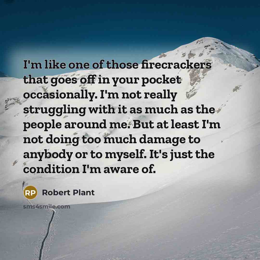 “I'm like one of those firecrackers that goes off in…” quote by Robert Plant