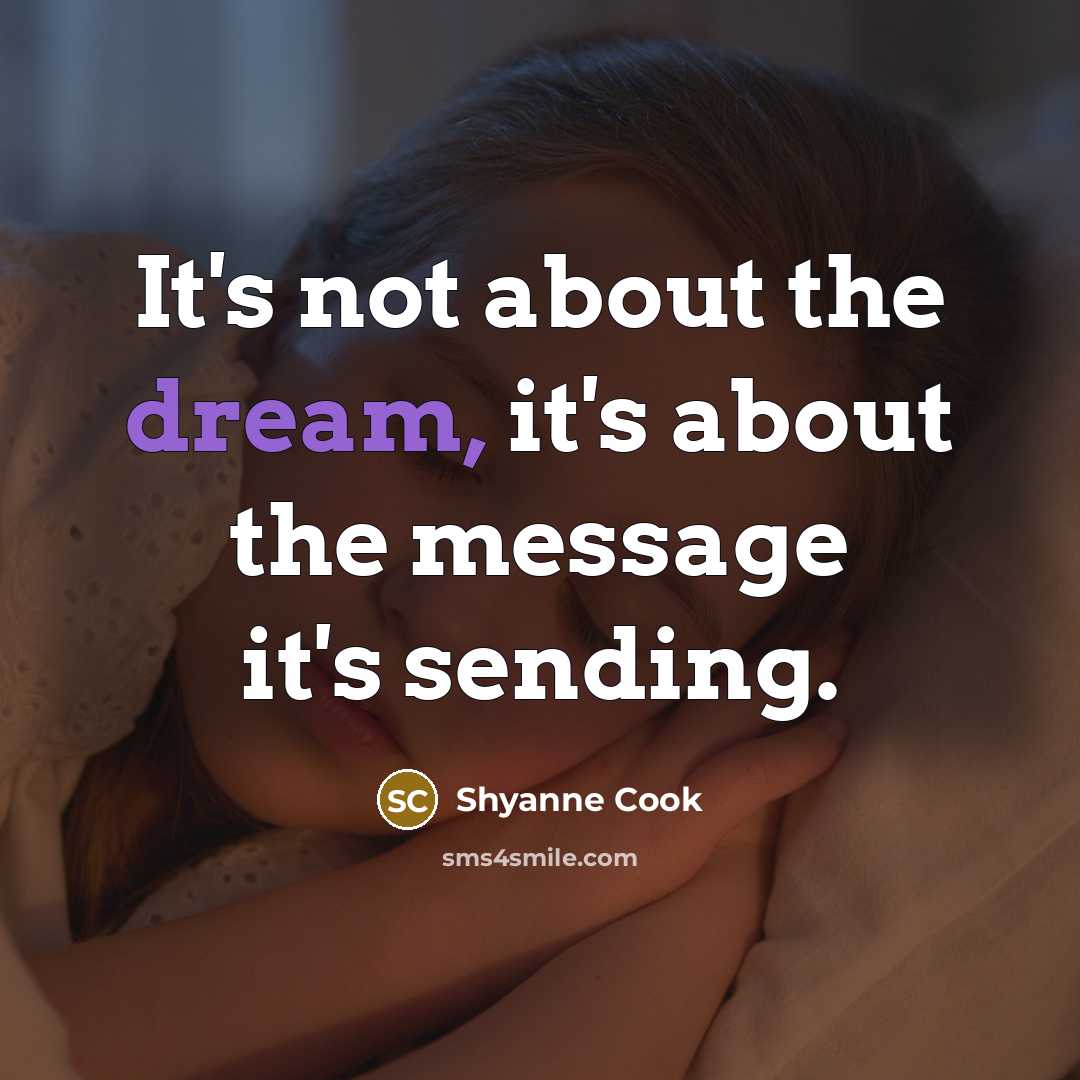 “It's not about the dream, it's about the message it's…” quote by Shyanne Cook