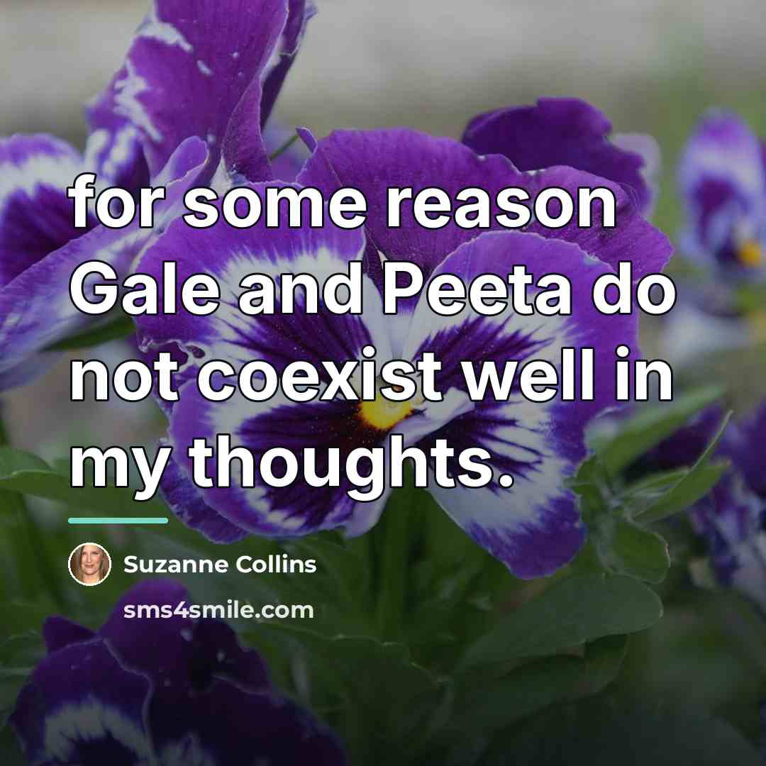 “for some reason Gale and Peeta do not coexist well…” quote by Suzanne Collins