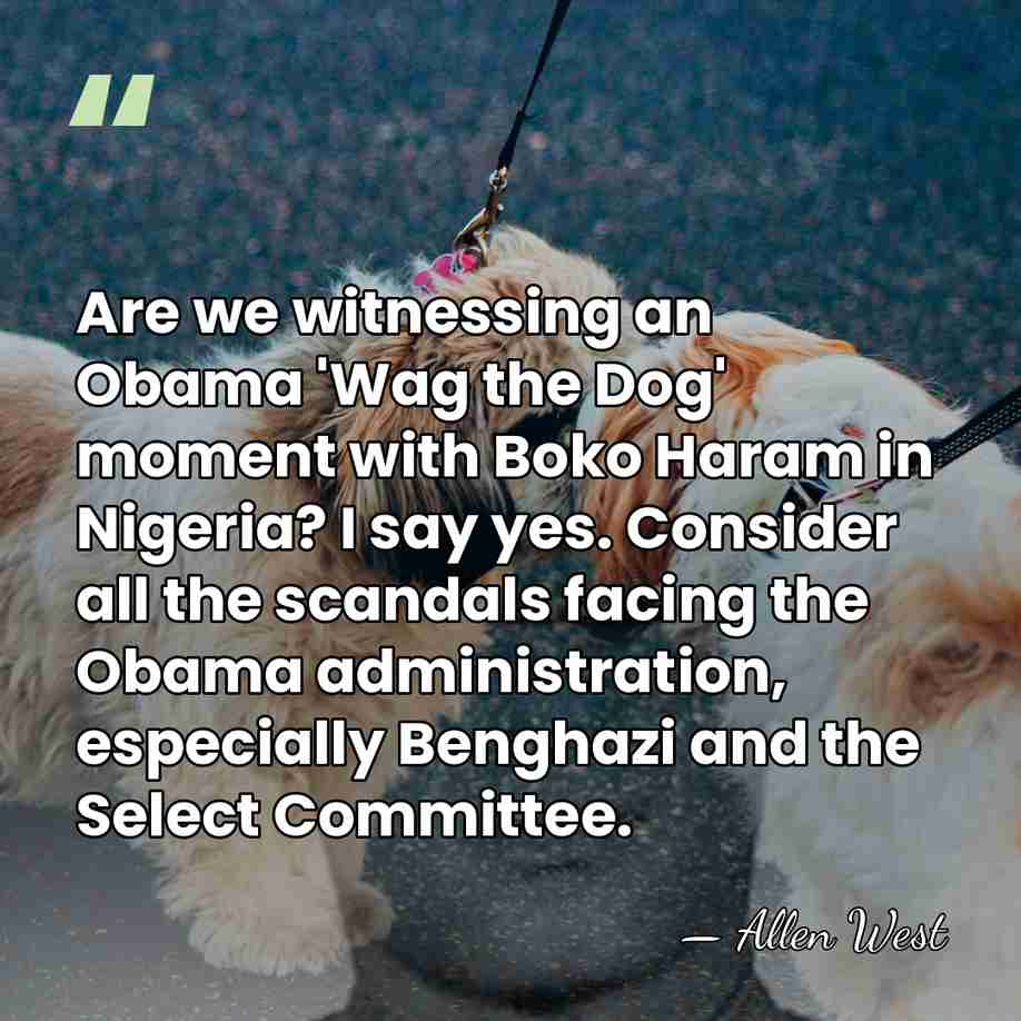 Are we witnessing an Obama 'Wag the Dog' moment with Boko Haram&hellip; - Allen West