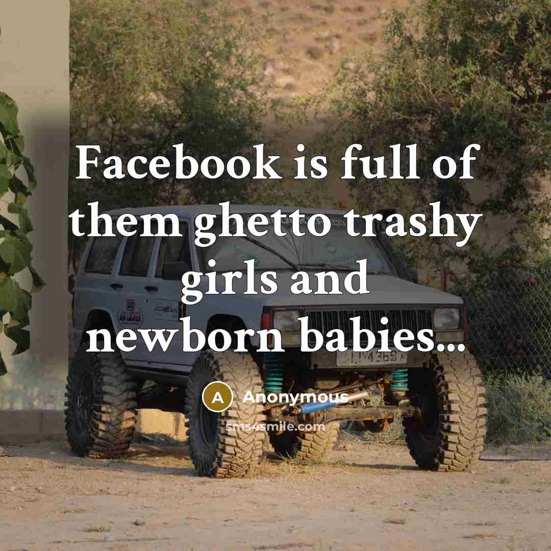 “Facebook is full of them ghetto trashy girls and newborn…” quote by Anonymous