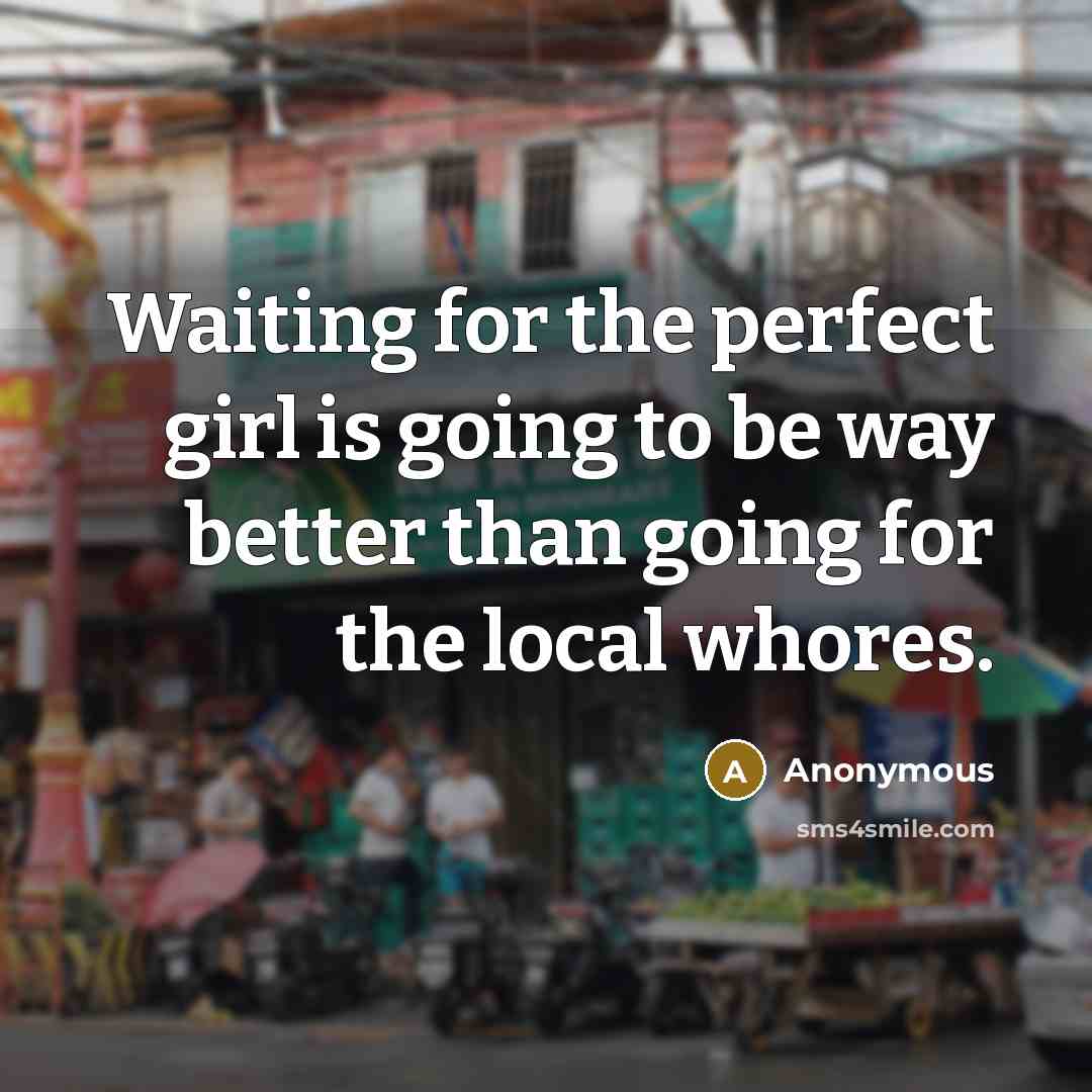 “Waiting for the perfect girl is going to be way…” quote by Anonymous