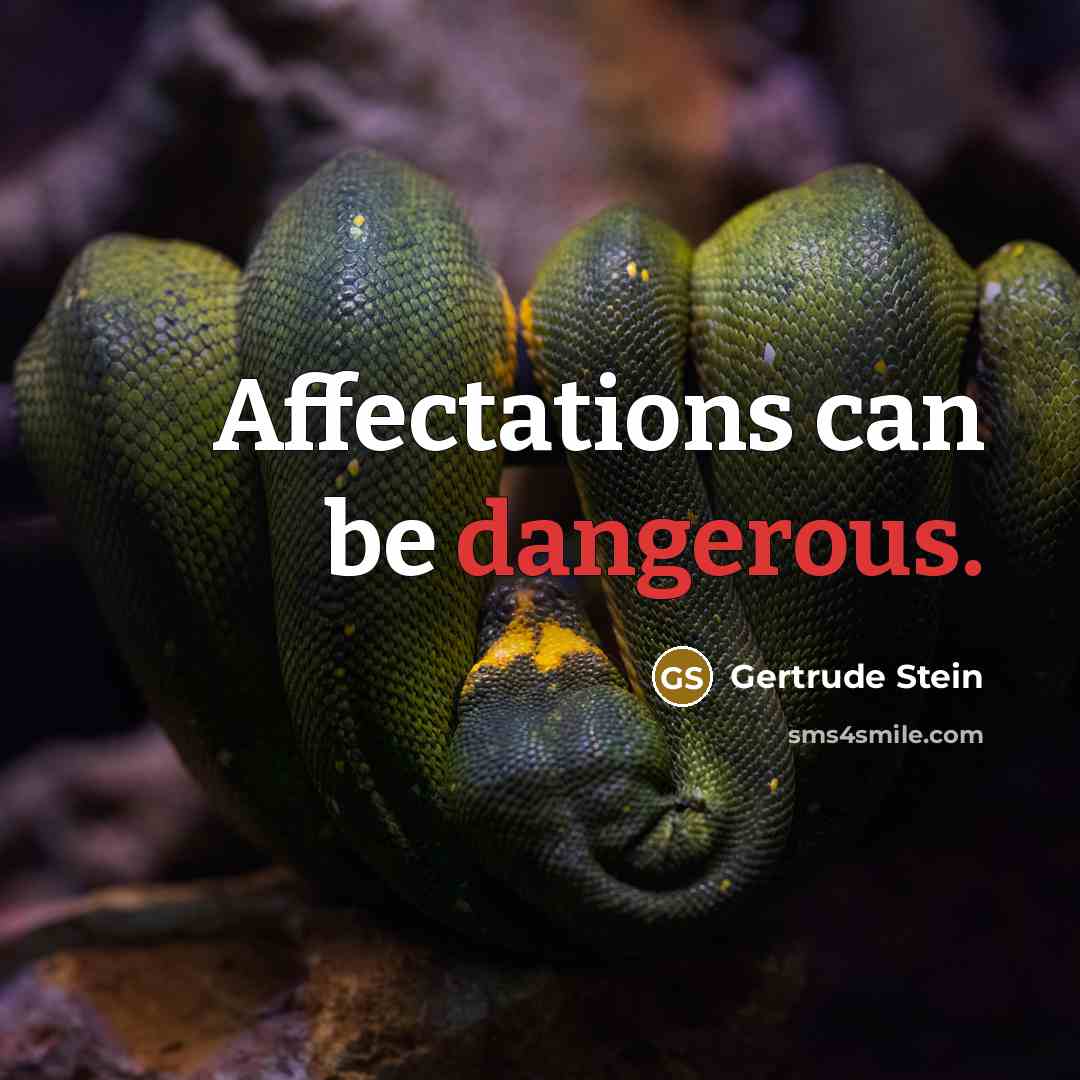 “Affectations can be dangerous.” quote by Gertrude Stein