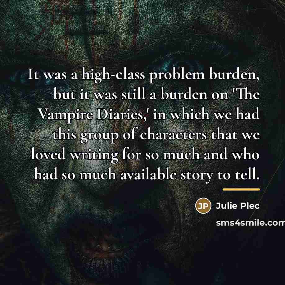 “It was a high-class problem burden, but it was still…” quote by Julie Plec