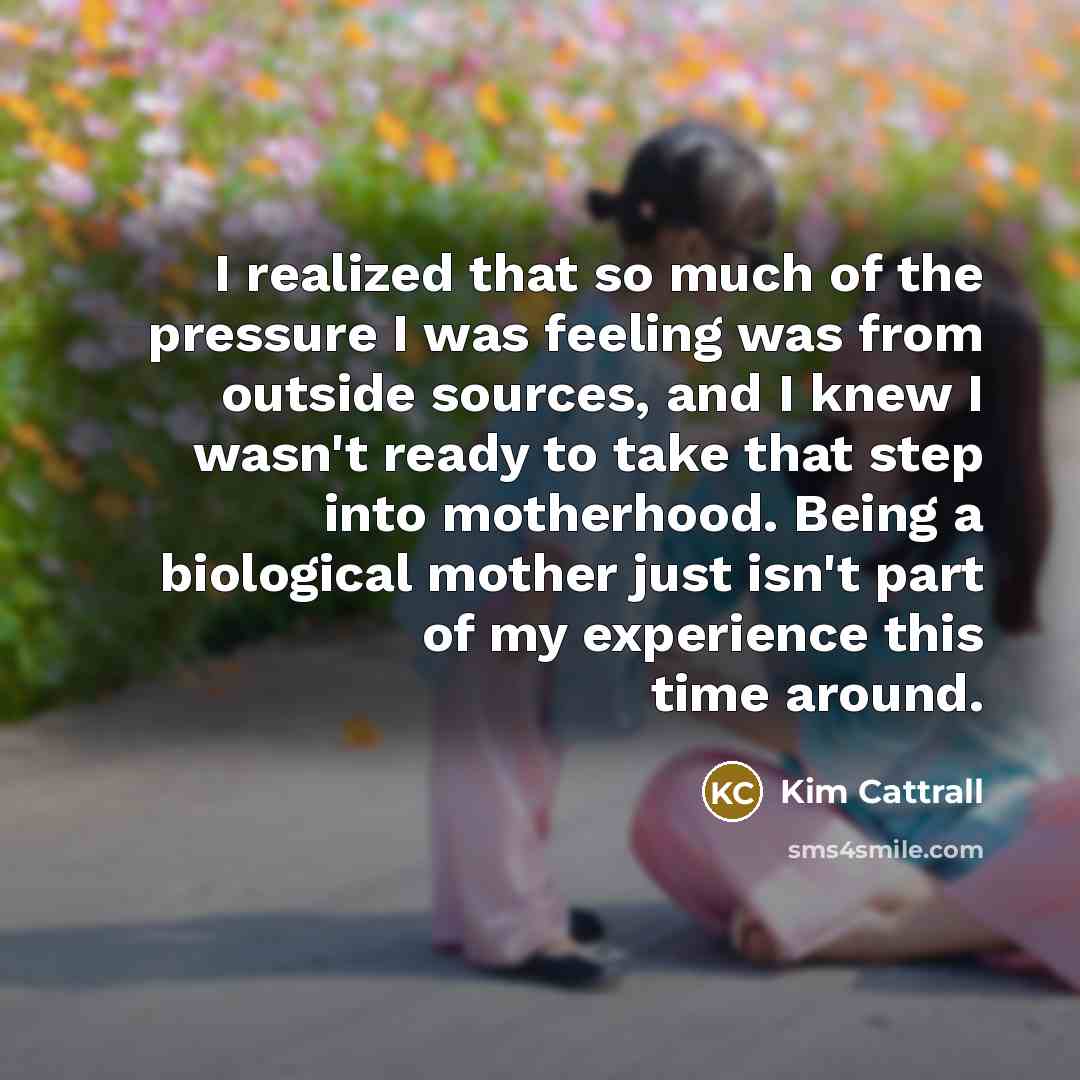 “I realized that so much of the pressure I was…” quote by Kim Cattrall