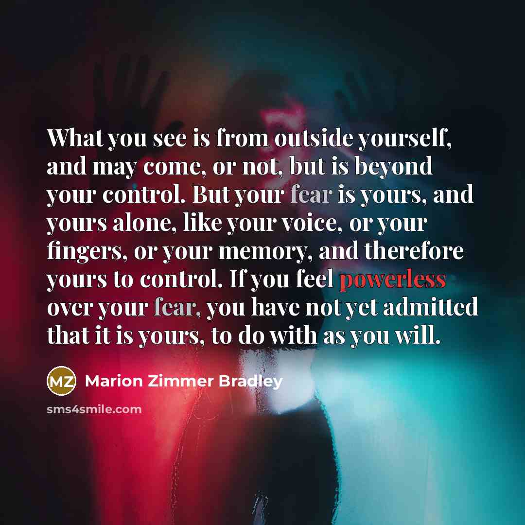 “What you see is from outside yourself, and may come,…” quote by Marion Zimmer Bradley