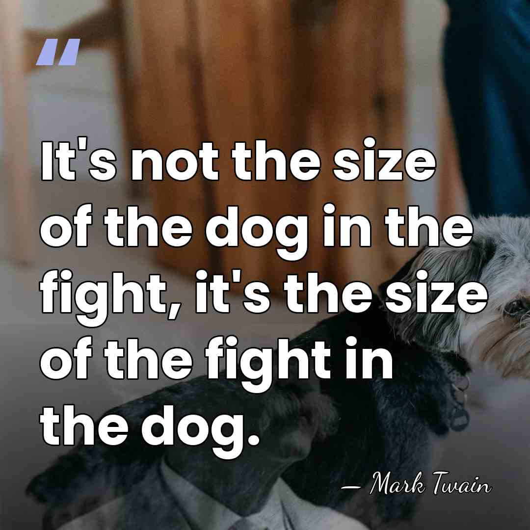 It's not the size of the dog in the fight, it's the&hellip; - Mark Twain
